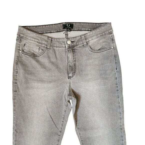 G by Giuliana Faded Low Rise Denim Jeans Leg Grommets Womens Size 12 Gray - Picture 3 of 6